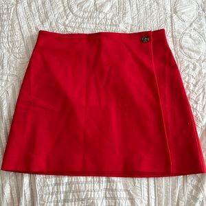 Red Aritzia mini skirt